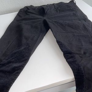 J Brand Black Skinny Leg Jeans size 28 Black Velvet Equestrian Patches